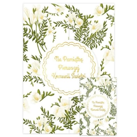 Kartka składana A5 Karnet A5 KOMUNIA Z KLAPKĄ FREZJE Henry (5907465667531)