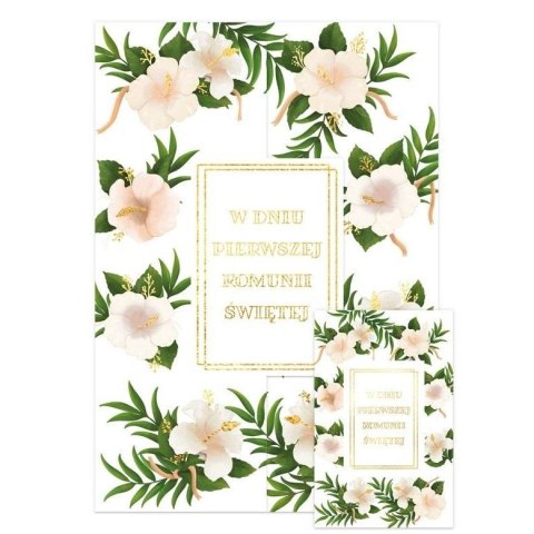 Kartka składana A5 Karnet A5 KOMUNIA Z KLAPKĄ HIBISKUS Henry (5907465667548)