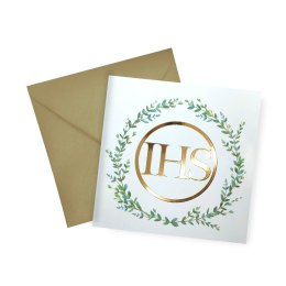 Kartka składana kw Karnet KW Komunia Liscie 3D Henry (5907465663229)