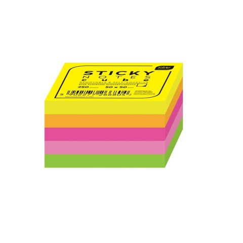 Notes samoprzylepny (karteczki) mix fluo 250k [mm:] 50x50 Interdruk (IKARSAM250)