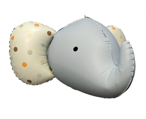 Balon foliowy Słoń 3D, szary matowy, 63x50 cm Godan (BF-HSSM)