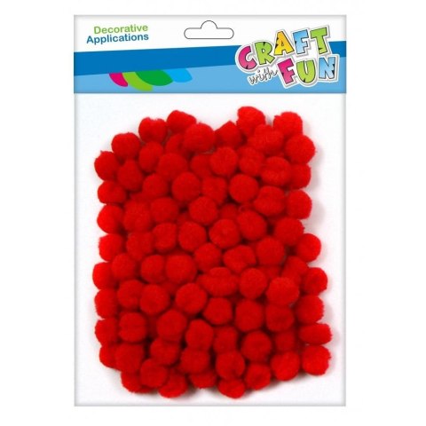Pompony czerwone 120 szt Craft With Fun (463922)
