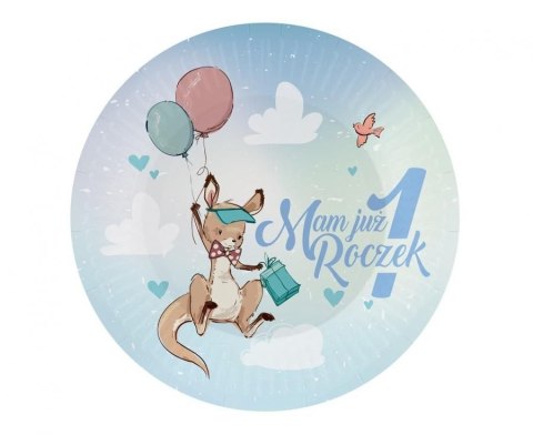 Talerz jednorazowy Kolekcja Roczek - Kangurek papier śr. 180mm 6 szt Godan (PG-TRK7)