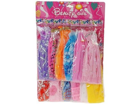 Ubranko sukienki dla lalki 23cm, 12szt. Adar (607743)