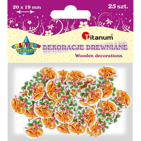 Dekoracje drewniane Titanum Craft-Fun Series Dzwonki bożonarodzeniowe do przyszycia