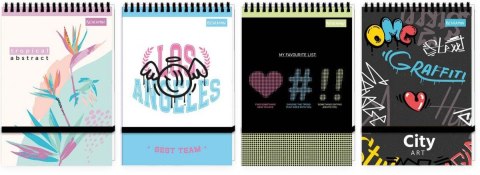 Kołozeszyt (kołonotatnik) zamykany na gunkę A6 96k. 70g krata (nd) (2564)