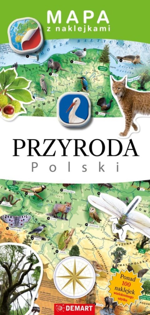 Książeczka edukacyjna Mapy z naklejkami. Przyroda Polski Demart