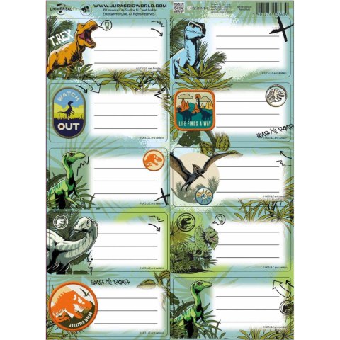 Naklejka na zeszyt Jurassic park Beniamin