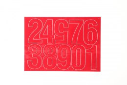 Cyfry samoprzylepne czerwone Farro