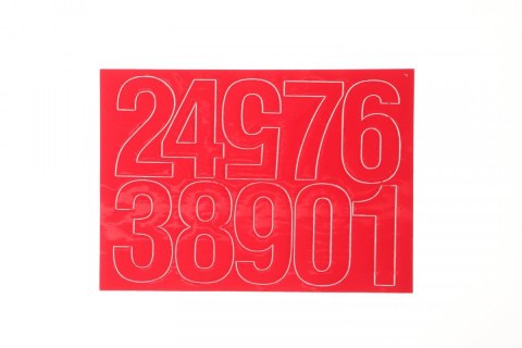 Cyfry samoprzylepne czerwone Farro