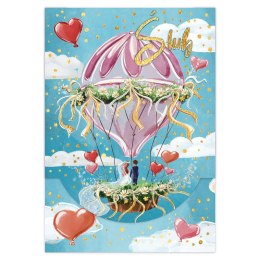 Kartka składana B6 Karnet B6 ślub balon Henry