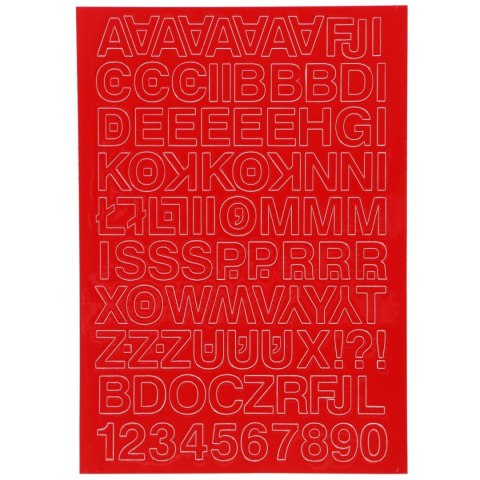 Litery samoprzylepne czerwony Farro