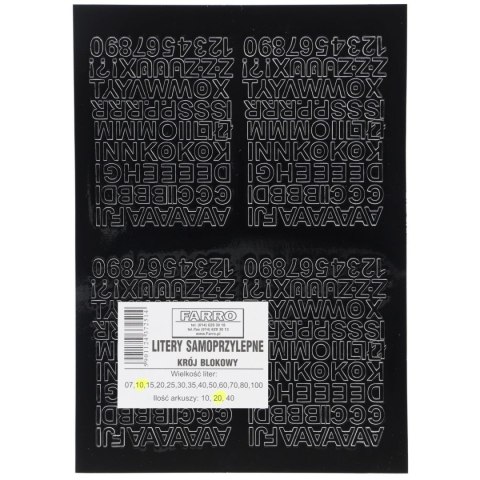 Naklejka (nalepka) litery Farro