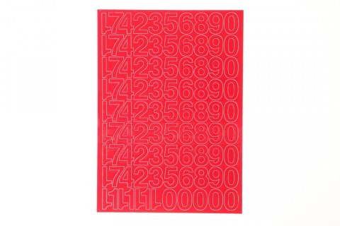 Cyfry samoprzylepne czerwone Farro