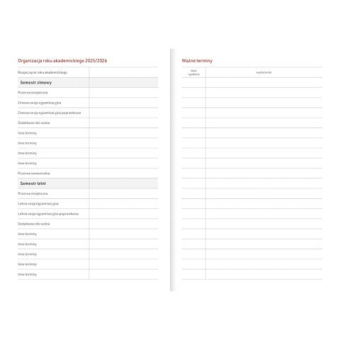 Kalendarz nauczyciela książkowy (terminarz) EKO MAPA A5 Wydawnictwo Wokół Nas (A5TA072B)