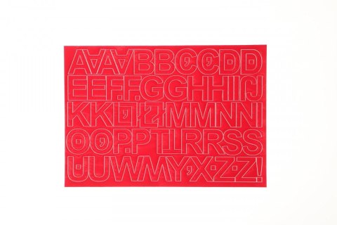 Litery samoprzylepne czerwony Farro