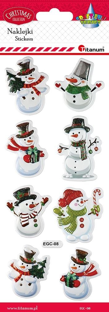 Naklejki świąteczne Craft-Fun Series Boże Narodzenie Bałwanki Titanum (EGC-08)