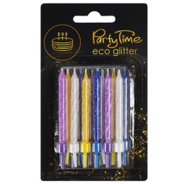 Świeczka urodzinowa eko brokat 12szt. Arpex (DS2455)