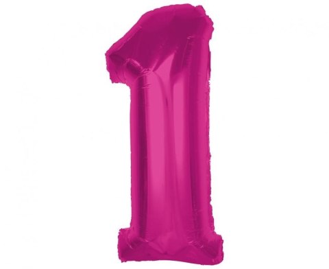 Balon foliowy Smart cyfra 1, różowa, 92 cm Godan (CH-S9R1)