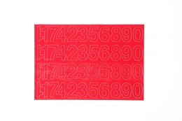 Cyfry samoprzylepne 35 mm czerwone Farro