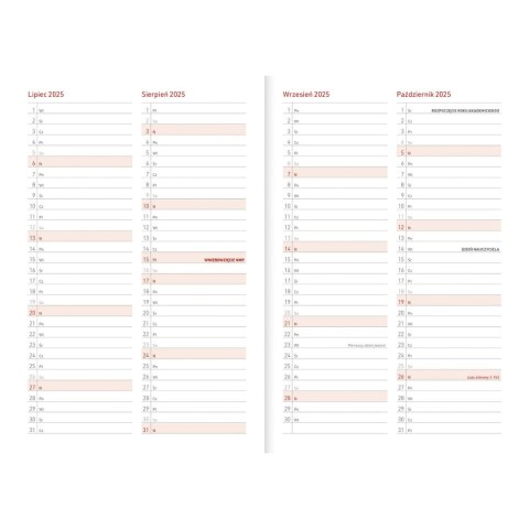 Kalendarz nauczyciela książkowy (terminarz) Vivella czarny A5 Wydawnictwo Wokół Nas (A5TA071B)