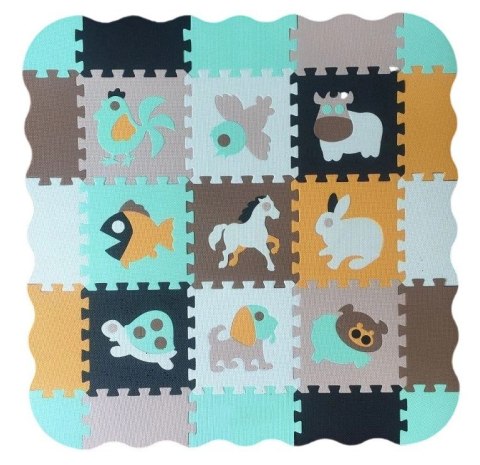 Mata dla malucha Puzzle Mata piankowa zwierzęta 9 elementów Lean (23023)