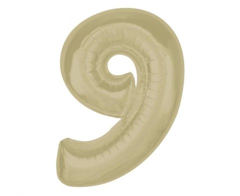 Balon foliowy Smart cyfra 9, matowa latte, 92 cm Godan (CH-S9L9)