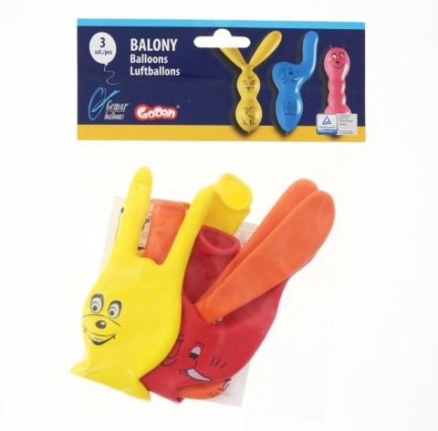 Balon gumowy PREMIUM FIGURY 3 szt mix Godan (GB/PG10)