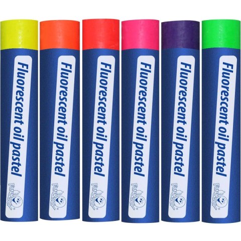 Pastele olejne Fun&Joy 6 kolorów fluo okrągłe Ø10 mm (FJ-POF6)
