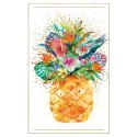 Kartka składana KARNET ananas z kwiatami Henry (5905701484249)