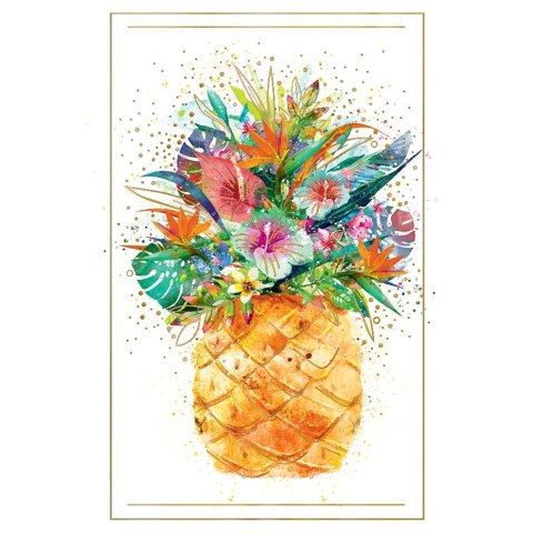 Kartka składana KARNET ananas z kwiatami Henry (5905701484249)