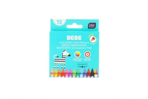Kredki świecowe grafionowe 12 kol. Bebe