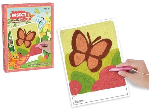 Zestaw kreatywny dla dzieci obrazek do wypełniania włóczką, na rzep, 6 kolorów włóczki, dłuto Adar (623248)