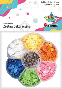Cekiny Craft-Fun Series 6 kolorów + szpilki mix Titanum (7HPB)
