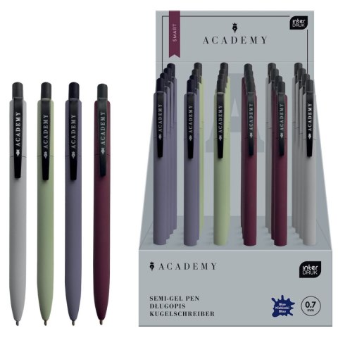 Długopis SMART aCADEMY metalowy wkład niebieski 0,7mm Interdruk (żelowy)