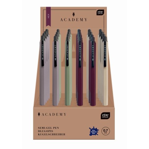 Długopis wymazywalny Academy HEX gripem wkład niebieski 0,7mm Interdruk (żelowy)