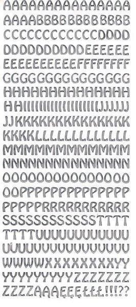 Litery samoprzylepne z ą, ę, ł srebrne Farro (012)