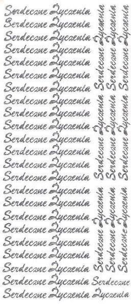 Naklejka (nalepka) Serdeczne życzenia srebrne Farro (002)