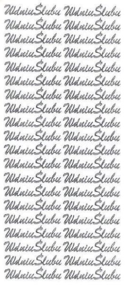 Naklejka (nalepka) W dniu ślubu srebrne Farro (005)