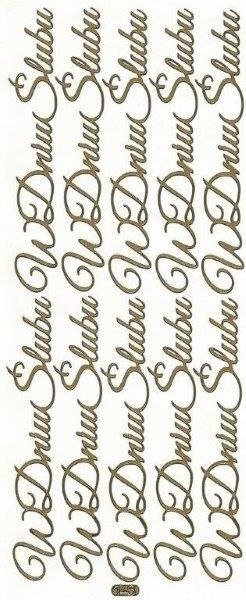 Naklejka (nalepka) W dniu ślubu złote Farro (146)