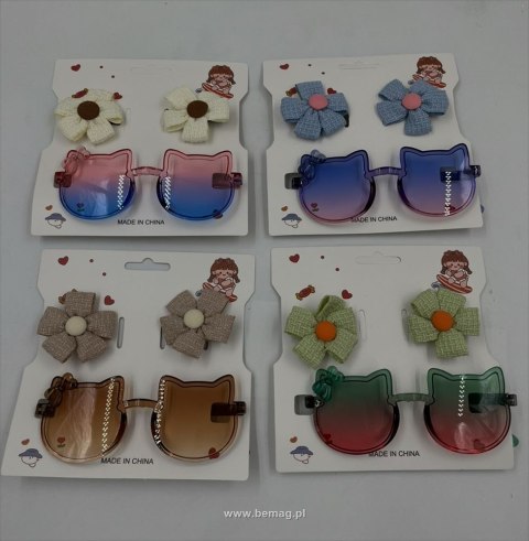 Zestaw piękności okulary kotki+ spinki Bemag (91050)