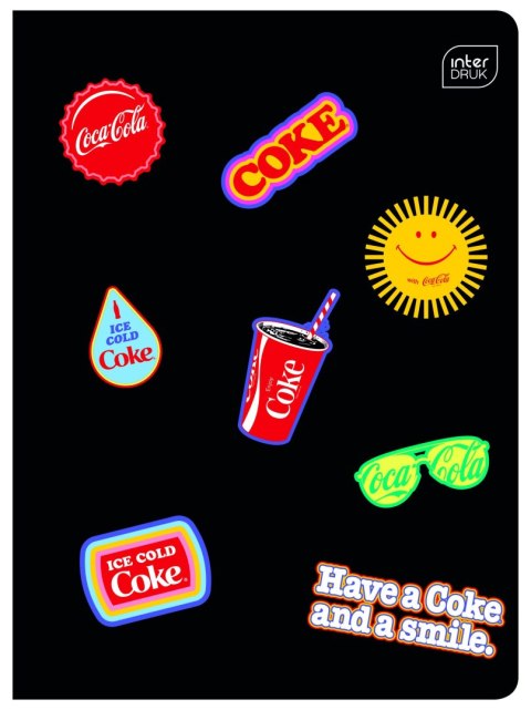 Zeszyt COCA COLA MAT+UV A5 32k. 70g trzy linie Interdruk