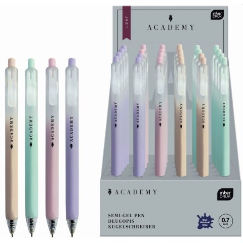 Długopis olejowy ACADEMY LIGHT Pastel wkład niebieski 0,7mm Interdruk