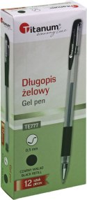 Długopis żelowy wkład czarny 0,5mm Titanum (GPGBLACK ECONOMY)