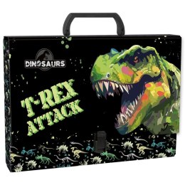 Teczka z szerokim grzbietem na klips Dinozaur różne Derform (TTRDN20)