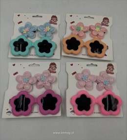 Zestaw piękności okulary kwiatki + spinki Bemag (91055)