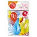 Balon gumowy z nadrukiem cyferki - 9 (3 szt.) mix 280mm Arpex (KB1986-9-9944)