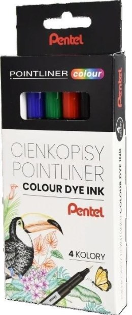 Cienkopis POINTLINER COLOUR wkład mix 0,4mm 4kol. Pentel (S40-ST4PL)