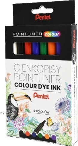Cienkopis POINTLINER COLOUR wkład mix 0,4mm 6kol. Pentel (S40-ST6PL)