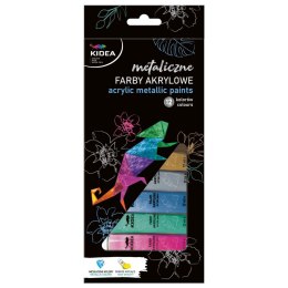 Farby akwarelowe metaliczne 12ml 12 kolor. Kidea (FAAM12KA)